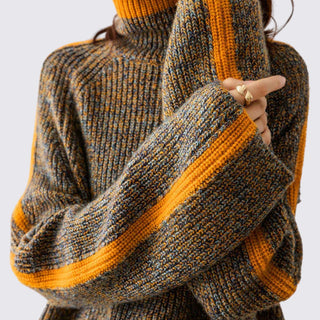 Ribbed High Neck Sweater for Women