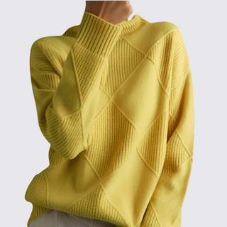 Roll-Neck Ribbed Sweater for Women