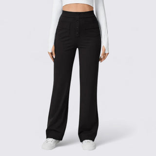 High-waist Button-Front Trousers for Women