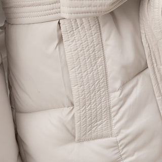 Hooded Belted Puffer Jacket for Women