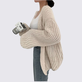 Open-Front Ribbed Cardigan for Women
