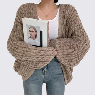 Open-Front Ribbed Cardigan for Women