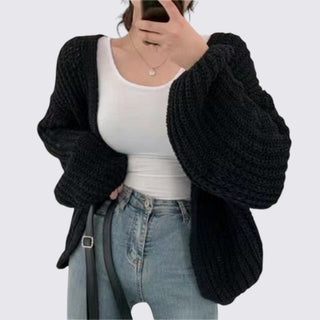 Open-Front Ribbed Cardigan for Women