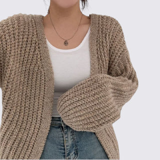 Open-Front Ribbed Cardigan for Women