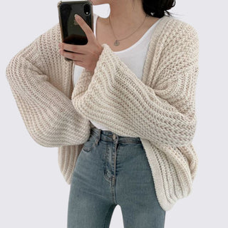 Open-Front Ribbed Cardigan for Women