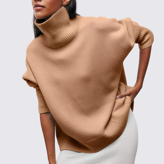 Roll-Neck Relaxed Sweater for Women