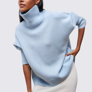 Roll-Neck Relaxed Sweater for Women