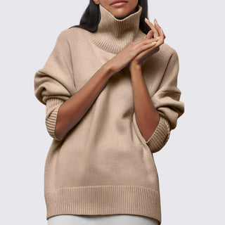 Roll-Neck Relaxed Sweater for Women