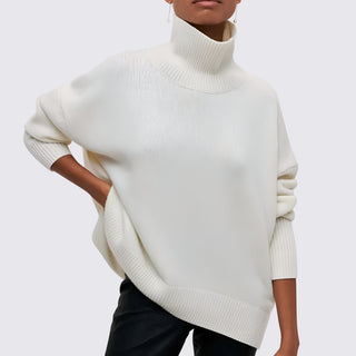 Roll-Neck Relaxed Sweater for Women