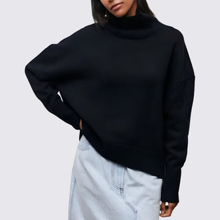 Roll-Neck Relaxed Sweater for Women