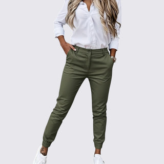 Tapered Elastic-Cuff Trousers for Women