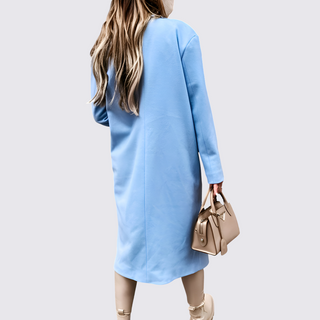 Knee-Length Notch-Lapel Coat for Women